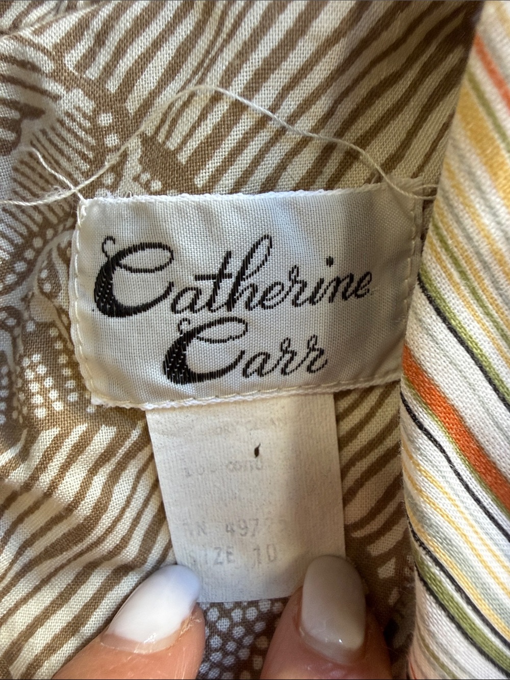 Catherine Carr Vintage Quilted Patchwork Cream Women's Jacket - Picture 5 of 9